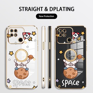 เคสโทรศัพท์มือถือ ซิลิโคนนุ่ม ลายนักบินอวกาศ NASA พร้อมแหวนขาตั้ง สําหรับ Xiaomi Redmi 10 9 8 10C 9C 10A 9A 9 Prime