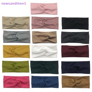 Newsandthen1 ฤดูใบไม้ผลิ ฤดูร้อน สีพื้น ด้ายถัก ที่คาดผมเด็กทารก เด็กผู้หญิง แบบบิด ผูกปม นุ่ม ยืดหยุ่น เด็กผู้หญิง ที่คาดผม อุปกรณ์ผม ดี