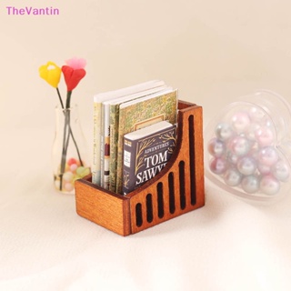 Thevantin ชั้นวางหนังสือจิ๋ว 1:12 สําหรับตกแต่งบ้านตุ๊กตา 1 ชุด