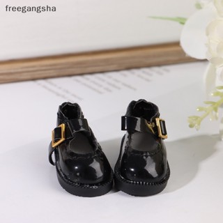 [FREG] รองเท้าหนังจําลอง ขนาดเล็ก สีดํา อุปกรณ์เสริม สําหรับตุ๊กตา FDH