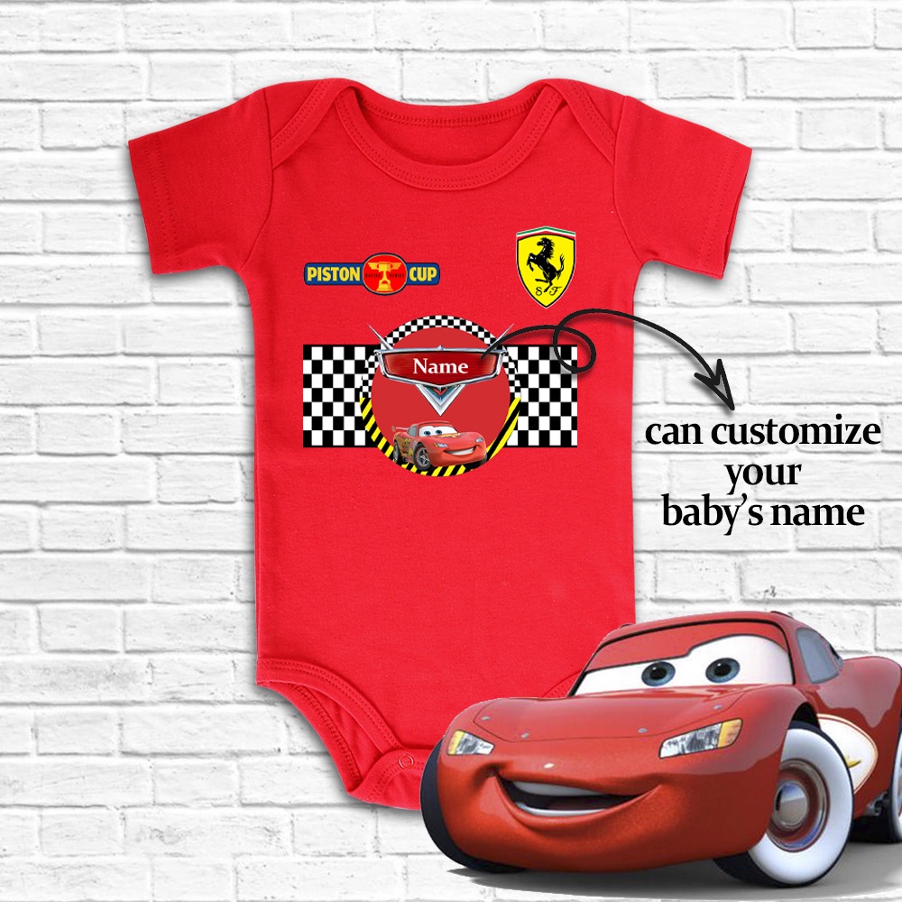 Haginbaby Cars Mcqueen ชุดเสื้อผ้า พิมพ์ลายชื่อ สําหรับเด็ก