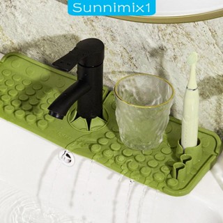 [Sunnimix1] แผ่นซิลิโคนรองก๊อกน้ํา อ่างล้างจาน ถาดสบู่ ที่วางฟองน้ํา และที่จัดระเบียบ สําหรับ RV เคาน์เตอร์ครัว บาร์ ห้องน้ํา