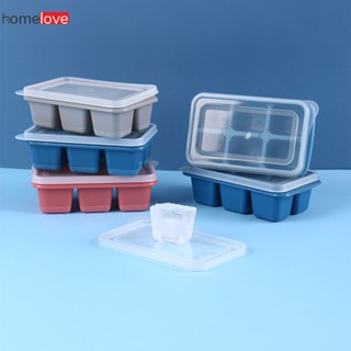 6 กริดซิลิโคนก้อนน้ำแข็งถาดพร้อมฝาปิด Big Grid Ice Jelly Maker แม่พิมพ์แช่แข็งสำหรับวิสกี้ค็อกเทล Cola Gadgets ครัว homelove