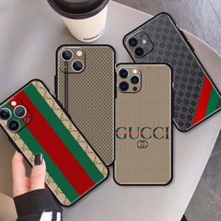 เคสซิลิโคน TPU ลายโลโก้ GUCCI กันตก สําหรับ Apple iPhone 7 8 SE 13 14 PRO MAX PLUS MINI