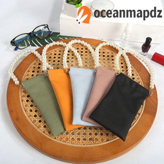 Oceanmapdz เคสแว่นตากันแดด ปิดในตัว ประดับมุก กันน้ํา หรูหรา ความจุขนาดใหญ่ สีพื้น สําหรับเด็ก