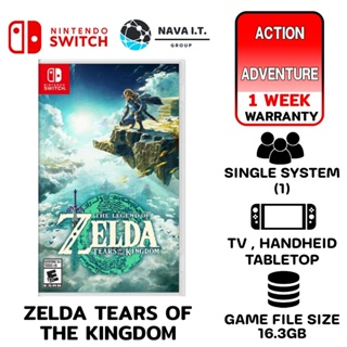 COINSคืน15%⚡FB9JMZV6⚡ NINTENDO GAME ZELDA TEARS OF THE KINGDOM SWITC แผ่นเกมส์ JOY-CON ของแท้จากศูนย์