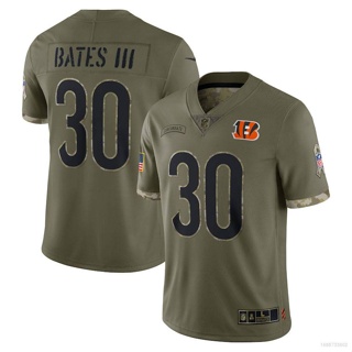 Qy 2023 เสื้อยืดลําลอง แขนสั้น พิมพ์ลาย NFL Cincinnati Bengals Jersey Jessie Bates Football สําหรับผู้ชาย