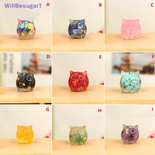 [WillBesugarT] ตุ๊กตานกฮูกคริสตัล ขนาดเล็ก สําหรับตกแต่งบ้านตุ๊กตา