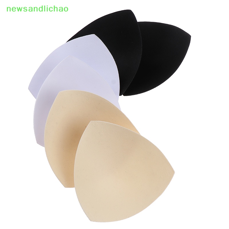 Newsandlichao สามเหลี่ยมผู้หญิงบิกินี่แผ่นรองหน้าอกแทรกฟองน้ําโฟม Bra Pads หน้าอกถ้วยเต้านม