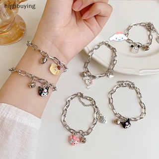 [highbuying] Sanrio Kawaii Cinnamoroll สร้อยข้อมือ ลายการ์ตูน Pochacco ปรับได้ พร้อมกระดิ่ง เครื่องประดับ สําหรับของขวัญวันหยุดน้ําผึ้ง