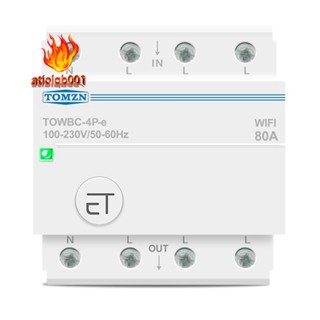 Tomzn สวิตช์เบรกเกอร์ 3 เฟส 80A Din Rail WIFI ควบคุมด้วยแอป Ewelink สําหรับ Smart Home Mcb Timer