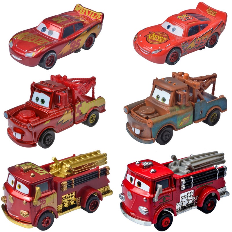 Pixar Cars 3 Lightning McQueen Rust-Eze Mater 1 รถโลหะผสมโลหะ Diecast