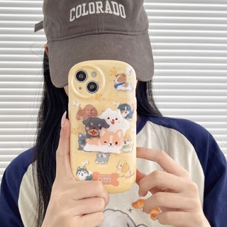 เคสโทรศัพท์มือถือ ป้องกันฝุ่น กันกระแทก ลายสุนัข สีเหลือง สําหรับ Iphone 14 12 Pro Max Sweet IP 11 13 Pro Max