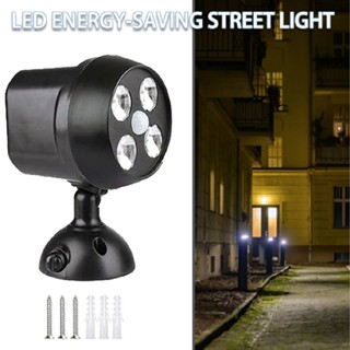 New 4 LED Battery Powered Motion Sensor Light Outdoor Garden Lamp Spotlight