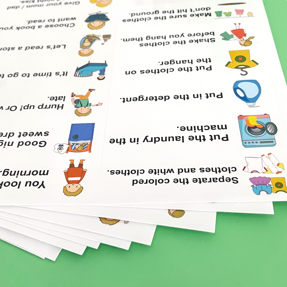 Family Daily Scene Sticker 200 สติ ๊ กเกอร ์ ประโยคสําหรับเด ็ ก Montessori การเรียนรู ้ ของเล ่ น - รูปที่ 3