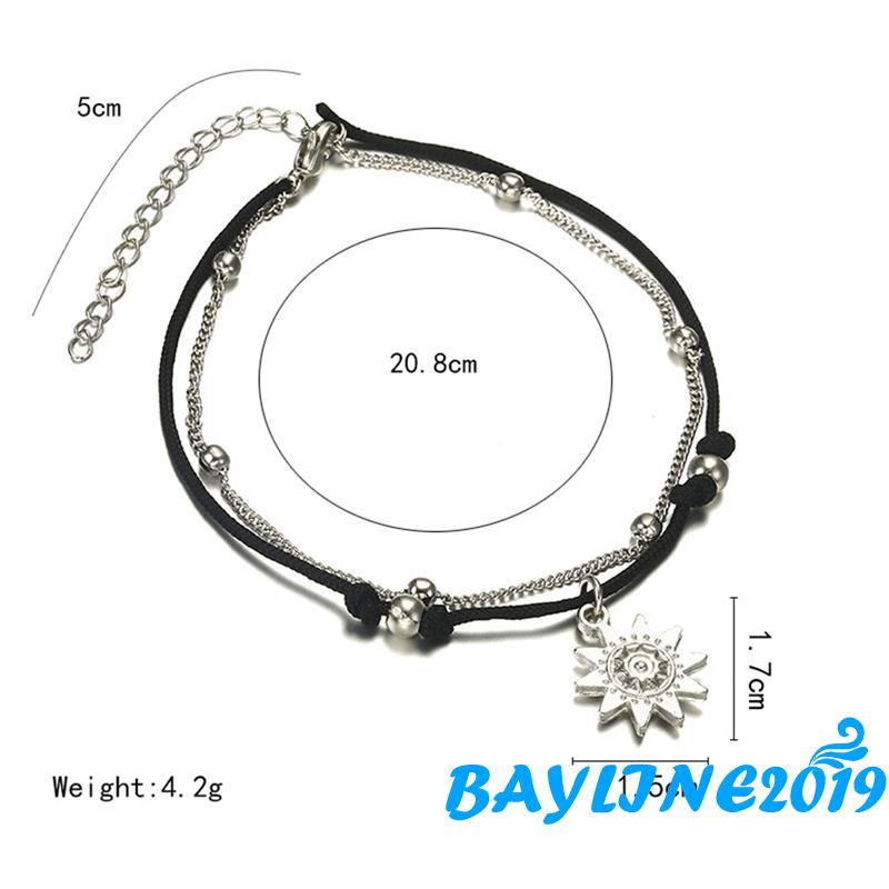 Bay- สร้อยข้อเท้า ลูกปัด ปรับได้ สไตล์โบโฮ ชายหาด เครื่องประดับ สําหรับผู้หญิง ของขวัญวันเกิด