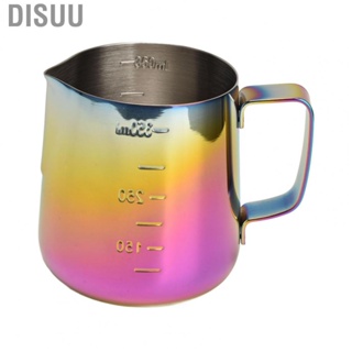 Disuu 350ml Colorful Stainless Steel Coffee  Frothing Jug Garland Cup Latte with Scale Pitcher