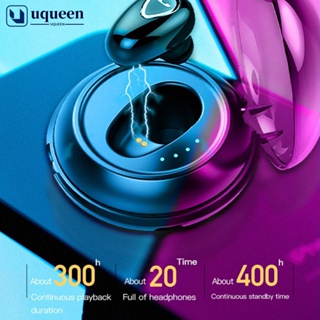 Uqueen หูฟังบลูทูธไร้สาย 5.0 พร้อมไมโครโฟน HD 1200mAh F2H2