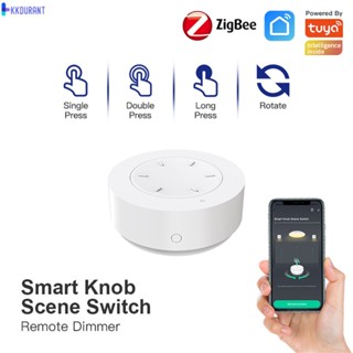 Tuya Zigbee Smart Knob Scenario Panel Wireless Sticker Smart Home Remote Dimming Light Switch การเชื่อมโยงอัจฉริยะ KDURANT