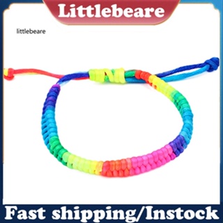 &lt;littlebeare&gt; สร้อยข้อมือถัก สีรุ้ง เรืองแสง หลากสี แฟชั่นไนท์คลับ สําหรับผู้หญิง