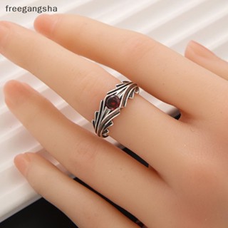 [FREG] Real 925 Sterling Silver Red Stone Ring For Fashion Women Party Cute Fine Jewelry Minimalist Accessories Gift FDH