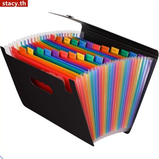 【ในการจัดส่ง】 13/24 Pockets ขยายโฟลเดอร์แฟ้ม Accordian หลายชั้น A4 กระดาษพกพา Document Organizer Color Label Certificate