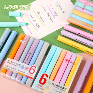 Nkodok ชุดปากกามาร์กเกอร์ ไฮไลท์ 6 สี สําหรับนักเรียน 6 ชิ้น