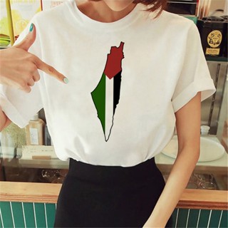 เสื้อยืด พิมพ์ลายกราฟฟิค Palestine 2000s สําหรับผู้หญิง