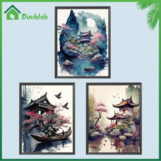 【Doub X ✮】ภาพวาดปักเพชร ทรงกลม ลายอาคาร 5D DIY สําหรับตกแต่งบ้าน ✮