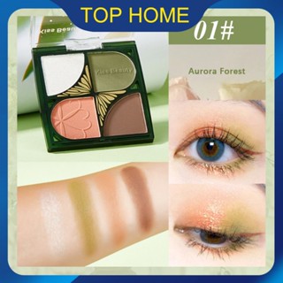 KISS BEAUTY อายแชโดว์ 4 สี Easy To Color Matte Pearlescent Earthy Shiny Eye Shadow Palette Top1Store