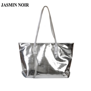 Jasmin NOIR กระเป๋าสะพายไหล่ กระเป๋าถือ แบบหนัง ขนาดใหญ่ เรียบง่าย สําหรับสตรี