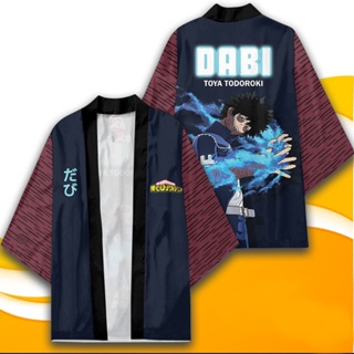 เสื้อคลุมกิโมโน พิมพ์ลายการ์ตูนอนิเมะ My Hero Academia DABI สไตล์ฮาราจูกุ สําหรับปาร์ตี้ฮาโลวีน