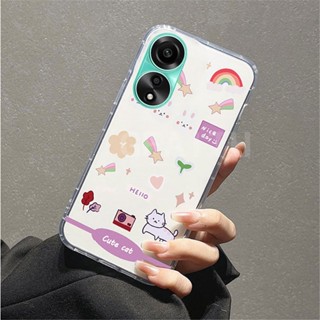 เคสโทรศัพท์มือถือ ซิลิโคนนิ่ม ใส กันกระแทก ลายการ์ตูนกระต่าย สําหรับ OPPO A58 4G OPPO A58 NFC 2023 A58 OPPOA58NFC