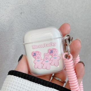 Bella _ เคสซิลิโคน แบบนิ่ม รูปกระต่ายสามตัว กันกระแทก กันฝุ่น สีชมพู สําหรับ airpods pro 1 2 3