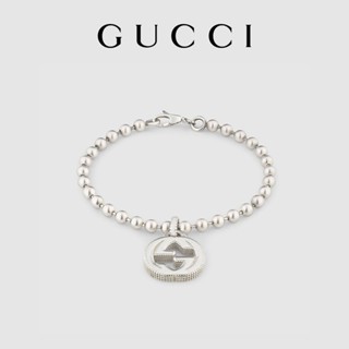 [พร้อมกล่องบรรจุภัณฑ์] พร้อมส่ง GUCCI GUCCI สร้อยข้อมือเงินคู่ G