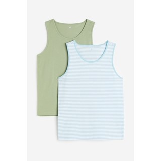 H&amp;M เสื้อกล้ามทรงปกติตัวแพ็ค 2 ตัว Man 2-pack Regular Fit vest tops 0649098_1