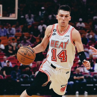 เสื้อกีฬาแขนสั้น ลายทีม Miami Heat 22-23 Jersey Season No. เสื้อกีฬาบาสเก็ตบอล 14 Tyler Herro สําหรับผู้ชาย