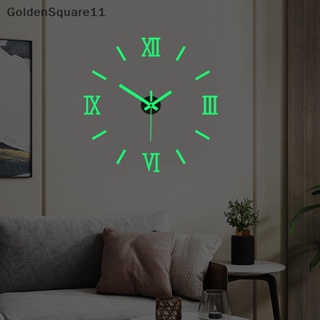 Goldensquare สติกเกอร์นาฬิกาดิจิทัล อะคริลิค 3D ไร้กรอบ เรืองแสง เสียงเงียบ DIY สําหรับติดตกแต่งผนังบ้าน ห้องนั่งเล่น ห้องนอน สํานักงาน