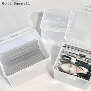 Goldensquare กล่องเก็บโฟโต้การ์ด สติกเกอร์ใส รูปไอดอล สไตล์เกาหลี สําหรับจัดเก็บบัตร เครื่องเขียน