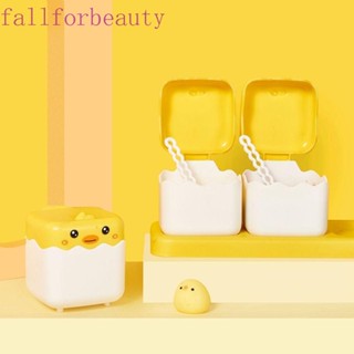 Fallforbeauty กระปุกพลาสติก ขนาดเล็ก พร้อมฝาปิด สีเหลือง สําหรับใส่เครื่องเทศ เครื่องปรุง