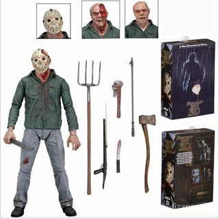 [พร้อมส่ง] Neca โมเดลฟิกเกอร์ Jason 3D ขยับได้ ขนาด 20 ซม. สีดํา ITUY