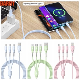 Darby สายชาร์จโทรศัพท์มือถือ 6A 3in1 TPE Micro USB C Type C 6A 66w หลายพอร์ต