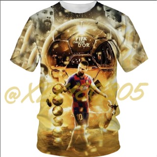 (ทั้งหมดในสต็อก Xzx180305) เสื้อยืดคอกลม แขนสั้น พิมพ์ลาย Lionel Messi 3D แฟชั่นฤดูร้อน สําหรับผู้ชาย และผู้หญิง 03