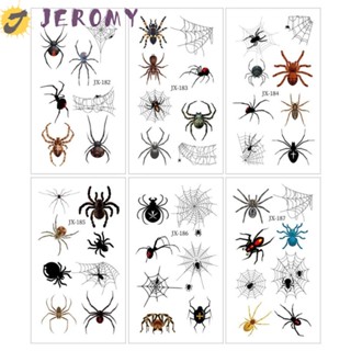 Jeromy สติกเกอร์รอยสัก ลายแมงมุม แผลเป็น รอยแผลเป็น สําหรับตกแต่งฮาโลวีน DIY