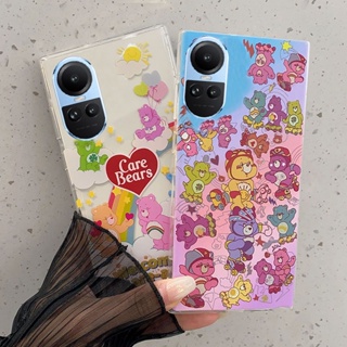 ใหม่ เคสโทรศัพท์ซิลิโคน TPU ใส แบบนิ่ม ลายการ์ตูนหมี สีรุ้ง สําหรับ OPPO Reno 10Pro+ 10 Pro 8T 8Z 8 5G A58 A78 A98 A77 A57 A77S A17 A17K 2023