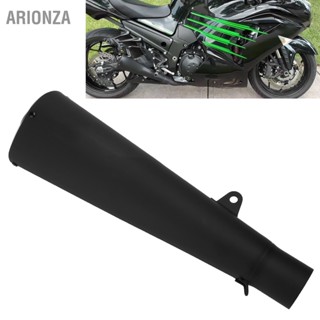 ARIONZA ปลายท่อไอเสีย 51 มม. สแตนเลสสีดำด้านสำหรับ Kawasaki ZX14 2006-2011