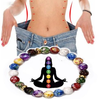 7 Chakra Reiki สร้อยข้อมือหินบําบัด โยคะ สมดุลพลังงาน ลูกปัดภูเขาไฟ หินลดน้ําหนัก เครื่องประดับ กําไลข้อมือ สําหรับผู้หญิง ผู้ชาย
