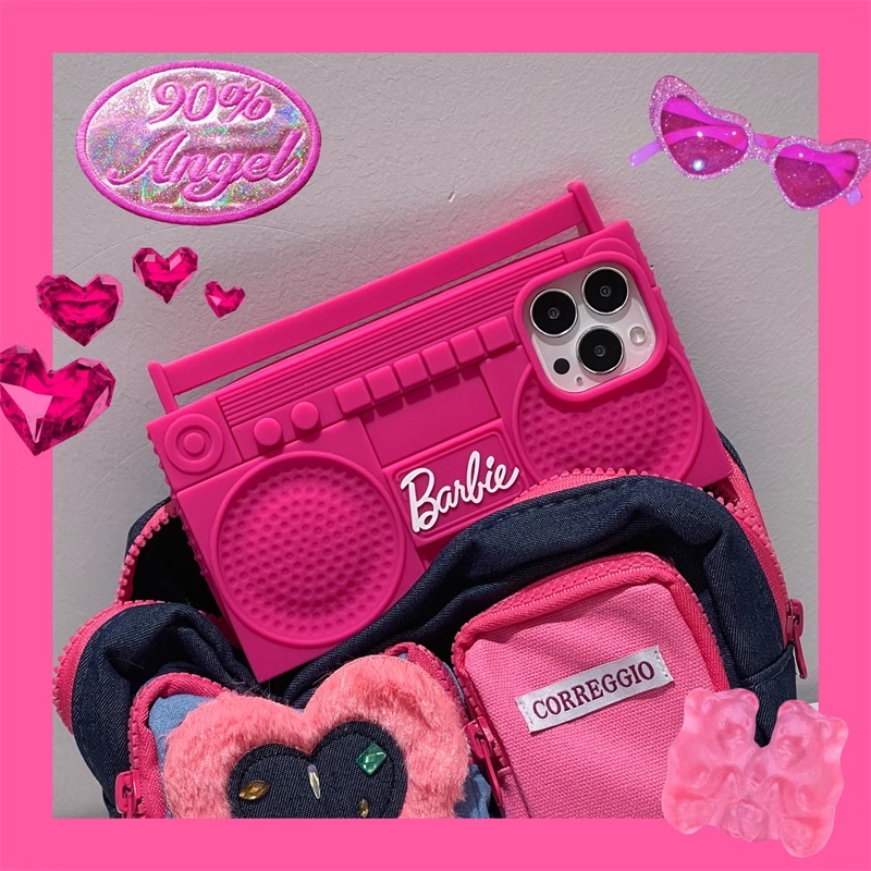 【Barbie Sound】ใหม่ เคสโทรศัพท์มือถือ ซิลิโคนนิ่ม กันกระแทก ลาย Pink Girly น่ารัก สําหรับ iPhone 14 Pro Max 13 Pro 11 12 Pro Max