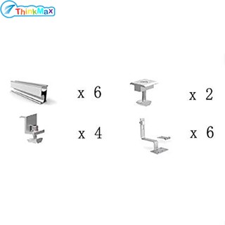 ชุดรางพลังงานแสงอาทิตย์ รางยึดอลูมิเนียมอัลลอยด์ ระบบตะขอหลังคากระเบื้องพลังงานแสงอาทิตย์ สําหรับโมดูลพลังงานแสงอาทิตย์ 2 ชิ้น