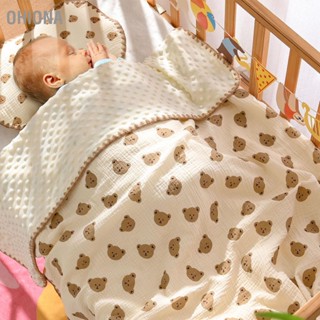  OHIONA Dotted Backing Baby Blanket น่ารักพิมพ์ผ้าห่มระบายอากาศฤดูร้อนนุ่มผ้าห่มเย็นสำหรับเด็กวัยหัดเดินอนุบาล